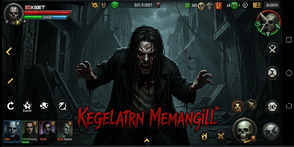 Screenshot gameplay 55KBET yang memperlihatkan suasana Horror yang mencekam.