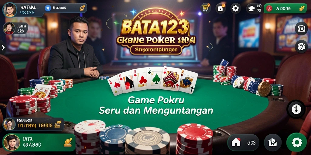 Tampilan menarik dari gameplay poker di BATA123.