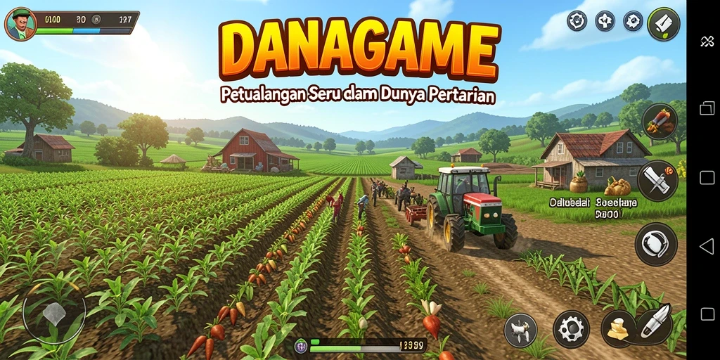 Tampilan gameplay <strong>DANAGAME</strong> yang seru dan interaktif dalam bertani.