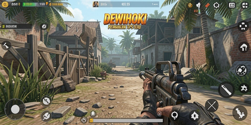 Tangkapan layar utama DEWIHOKI yang menunjukkan aksi seru TPS.