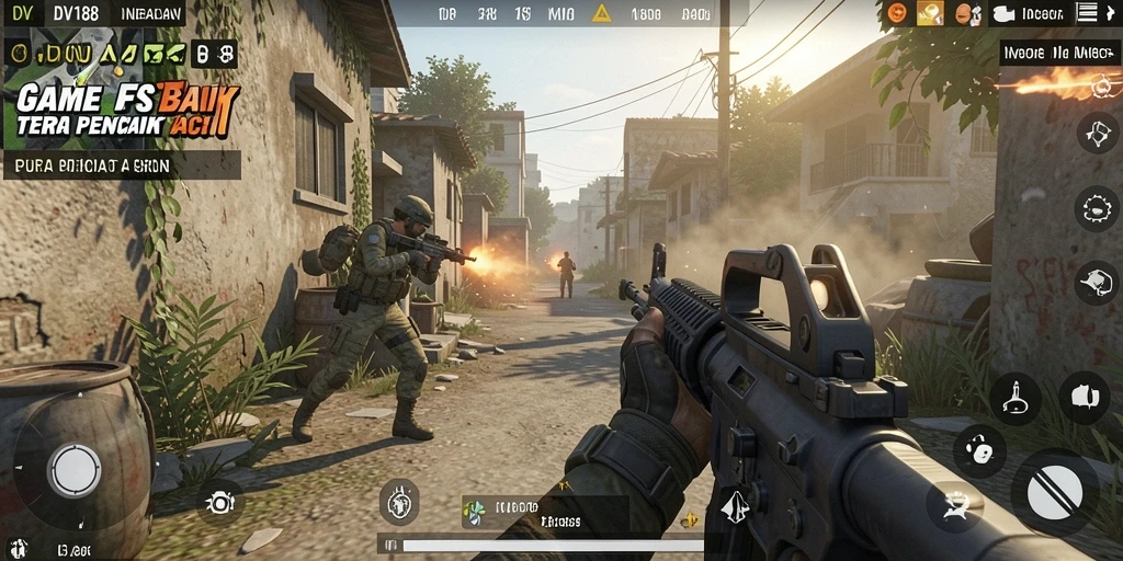 Menampilkan aksi mendebarkan dari gameplay <strong>DV188</strong> dengan senjata dan strategi taktis.