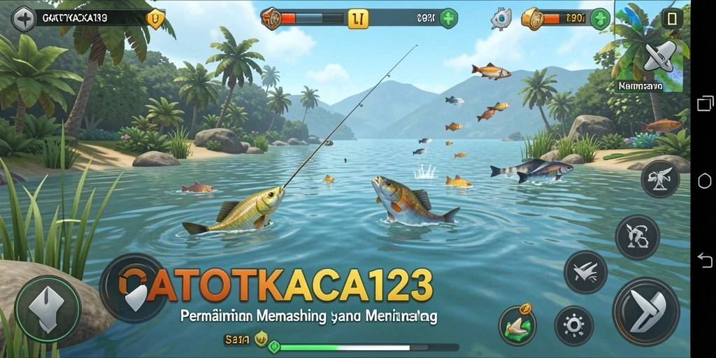 Tangkapan ikan yang beragam dalam GATOTKACA123 di lautan yang indah.
