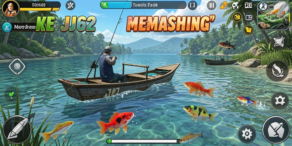 Screenshot JJ62 menampilkan aksi memancing yang seru dan menantang.