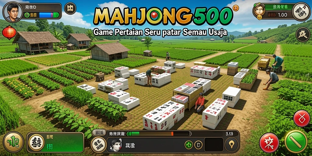 Tangkapan layar <strong>MAHJONG500</strong> menampilkan gameplay menarik bercocok tanam.