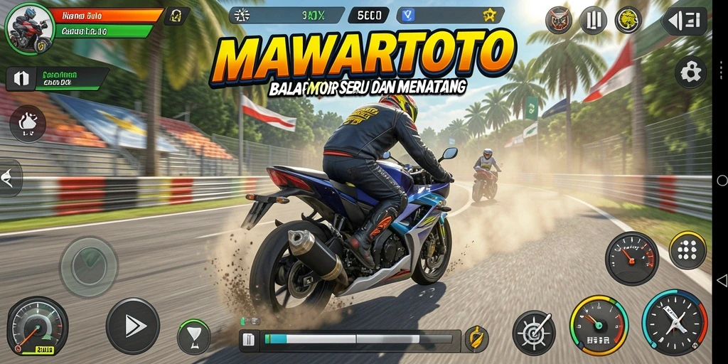 Gameplay seru balap motor di MAWARTOTO dengan berbagai trek menantang.