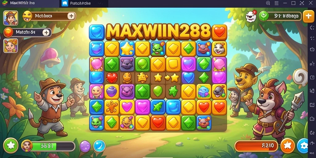 Screenshot gameplay <strong>MAXWIN288</strong> dengan suasana match-3 yang seru.