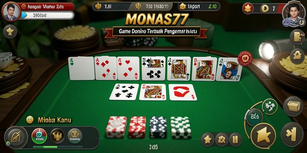 Tampilan gameplay seru dalam game Domino MONAS77.