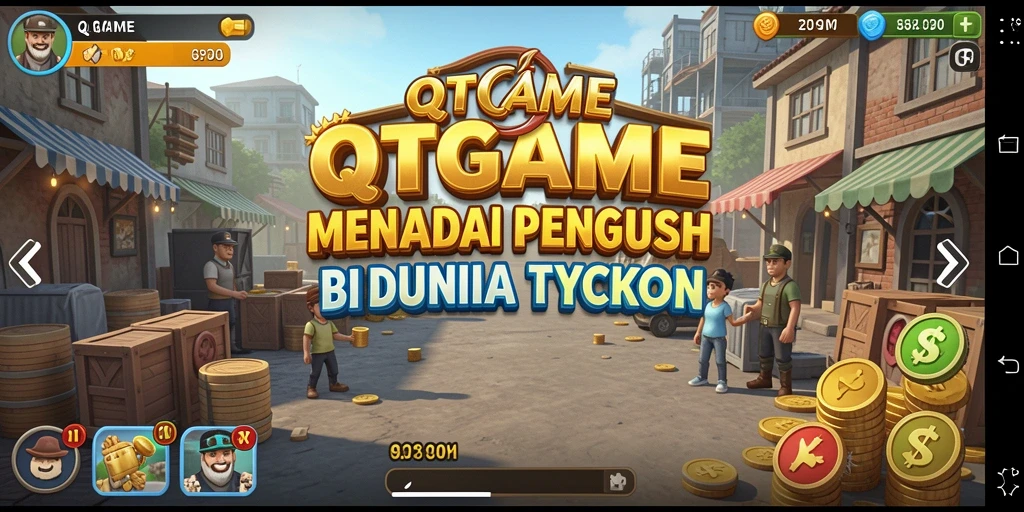 Tampilan menarik gameplay QTGAME dengan elemen Tycoon.