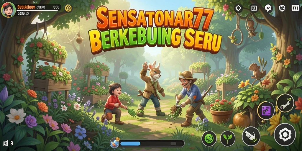 Gameplay menarik di SENSATIONAL77, menanam dan merawat tanaman.
