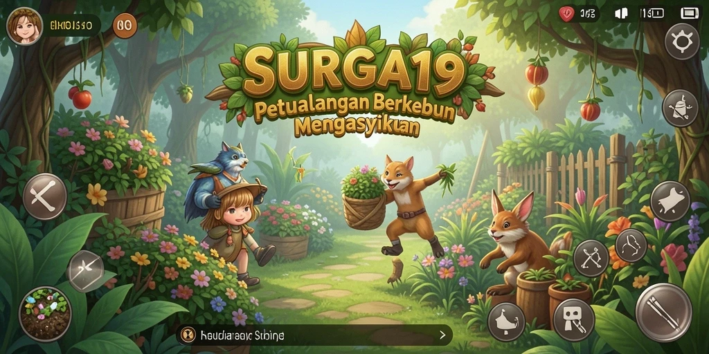 Gameplay <strong>SURGA19</strong> yang menarik dengan berbagai aktivitas berkebun.