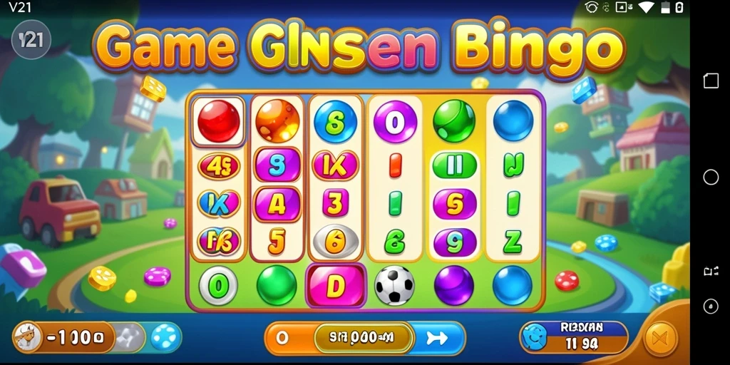 Tampilan menarik dari gameplay V21 yang penuh aksi Bingo.