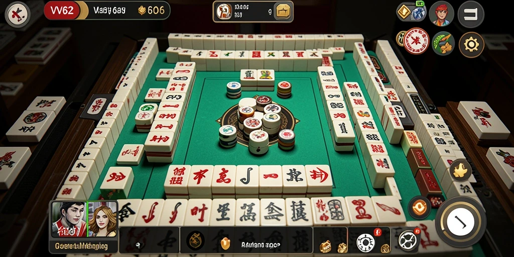 Tampilan gameplay Mahjong yang menarik di VV62.